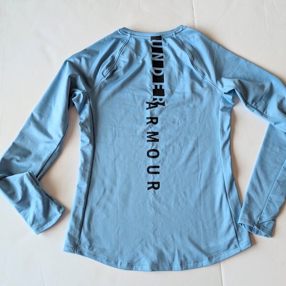 Under Armour COLD GEAR Cozy Graphic Shirt Long Sleeve Blue Womens Size: M - Picture 5 of 10